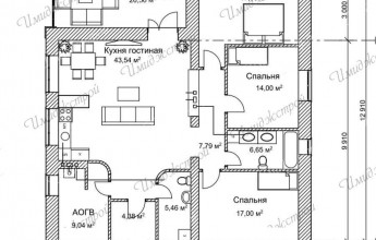 Один этаж 159 кв.м.