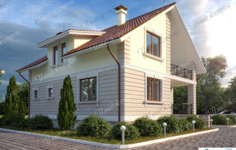 Коттедж на 147м2: европейский стиль и косая кровля