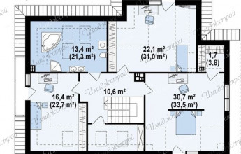 Проект дома у озера 262 кв.м.