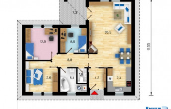 проект одноэтажного дома 100 кв.м.