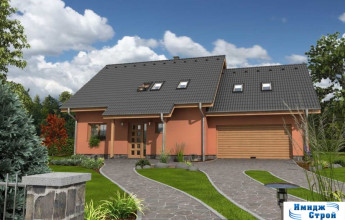 Проект необычного коттеджа с мансардными окнами 206 кв.м.