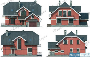 Оригинальный коттедж с гаражом и мансардой  Интересный загородный дом с мансардой
