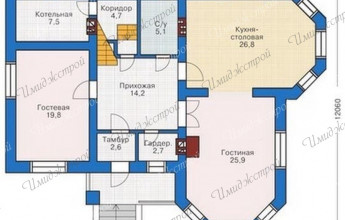 Проект дома со скошенной кровлей на 204 м2  Оригинальный дом с косой кровлей