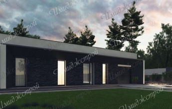 Одноэтажный дом на стыке постмодерна и лофта     Оригинальный одноэтажный дом в смешанном стиле