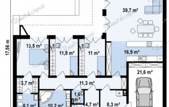 Одноэтажный дом на стыке постмодерна и лофта     Оригинальный одноэтажный дом в смешанном стиле