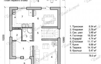 Двухэтажный дом на 156 м2 .Вытянутый двухэтажный особняк
