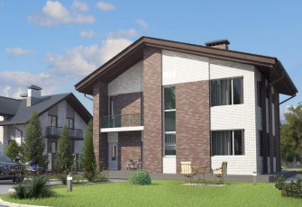 Имидж Строй  Дом с балконом на 258 м2 Интересный коттедж с балконом