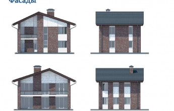 Дом с балконом на 258 м2 Интересный коттедж с балконом