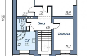 Двухэтажный дом на 153 м2  Дом в стиле конструктивизма на 2 этажа