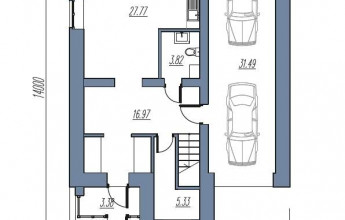 Жилой двухэтажный дом Жилой дом с огромными витражными окнами