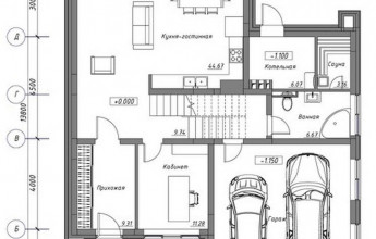 Дом с плоской кровлей на 198 м2  Коттедж с плоской крышей