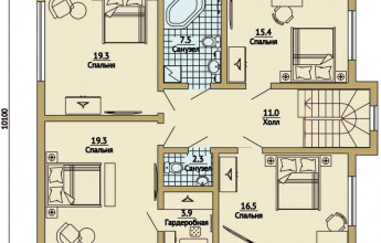 Лесной дом на 215 м2  Двухэтажный лесной коттедж