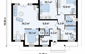 Проект маленького коттеджа 110