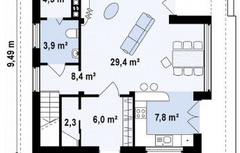 Необычный коттедж 122 кв.м.