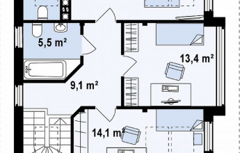 Необычный коттедж 122 кв.м.