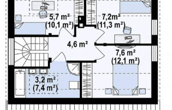 Маленький коттедж с мансардой 94 кв.м.