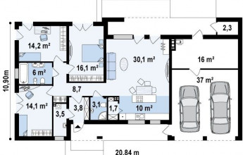 бесплатный проект коттеджа из кирпича