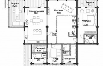 проект коттеджа из бруса