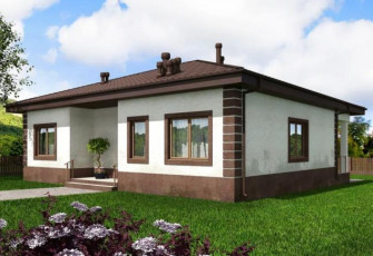 Проект одноэтажного коттеджа 110 кв.м.