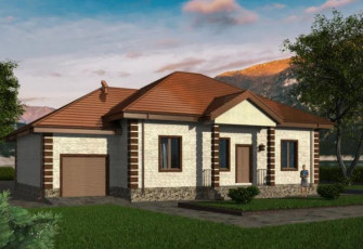 Одноэтажный дом с гаражом 130 кв.м