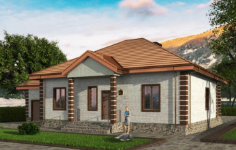 Одноэтажный дом с гаражом 130 кв.м