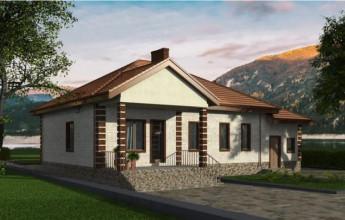 Одноэтажный дом с гаражом 130 кв.м