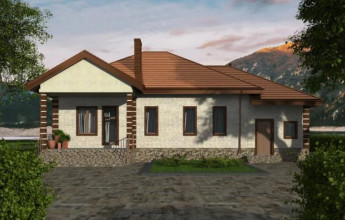 Одноэтажный дом с гаражом 130 кв.м