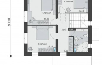 Небольшой двухэтажный дом все есть 122 кв.м