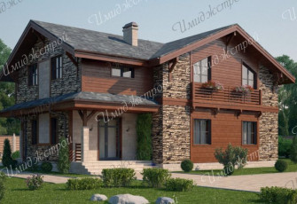 Дом на природе в стиле шале Двухэтажный дом на природе на 251 м2