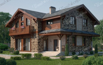 Дом на природе в стиле шале Двухэтажный дом на природе на 251 м2