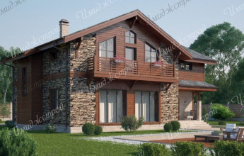 Дом на природе в стиле шале Двухэтажный дом на природе на 251 м2