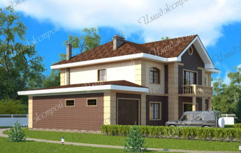 Дом с оригинальным фасадом в авторском стиле Коттедж с комбинированным фасадом на 293 м2