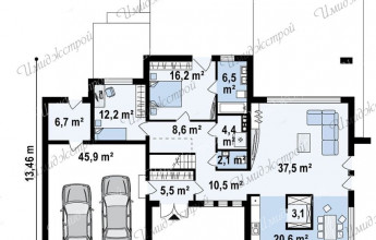Современный дом в стиле Райта Современный двухэтажный особняк в стиле Райта