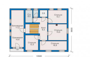 Коттедж с просторной задней террасой 246 кв.м.