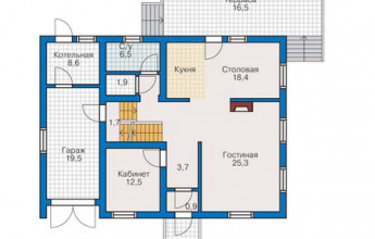 Коттедж с просторной задней террасой 246 кв.м.