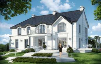 Двухэтажный особняк в колониальном стиле Особняк на 2 этажа в колониальном стиле