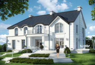 Двухэтажный особняк в колониальном стиле Особняк на 2 этажа в колониальном стиле