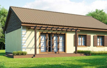 Коттедж с двухскатной крышей в 99 кв.м.