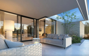 коттедж с большим количеством окон