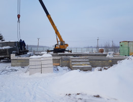 Одноэтажный коттедж. Строительство зимой.