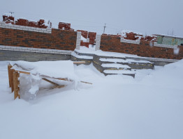 Одноэтажный коттедж. Строительство зимой.
