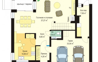 Штукатурка с терасной доской на фасаде 175 кв.м.