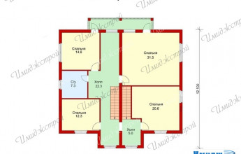 Оригинальный дом на 2 семьи Коттедж для 2 семей в минималистическом стиле