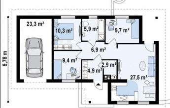 Маленький коттедж с гаражом 101 кв.м.